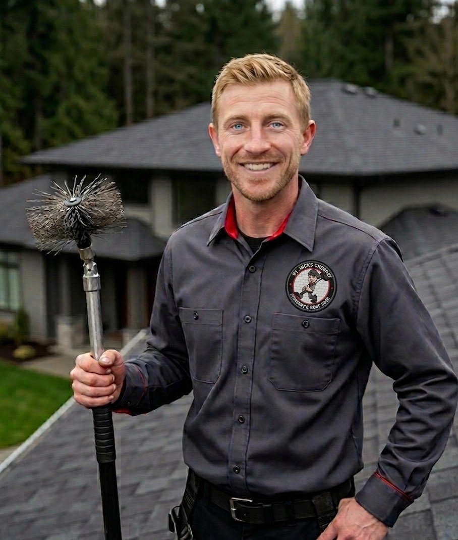 St. Nicks Chimney Owner out in the feild doing what he loves best, keeping customers safe, clean, and warm season after season. About